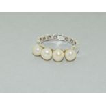 Cultured Pearl 925 Silver Ring. Size Q 1/2.