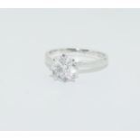 An 18ct white gold single stone diamond ring of 1.74cts approx.