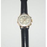 18ct Rose Gold Leonodas Triple Calander Chronograph Wristwatch. No.492472.