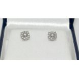 A Pair of 14ct white gold Diamond Earrings, Approx 0.25ct