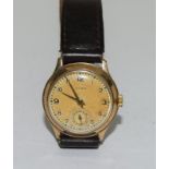 Cyma 1939 gents 9ct Gold wrist watch.