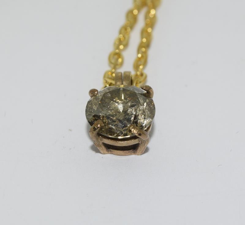 A yellow gold champagne diamond pendant necklace of 2.2cts. - Image 5 of 5