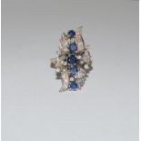 Ladies Sapphire and Diamond Designer ring. Size U.