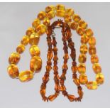 A pair of 1930-40 Amber necklaces.