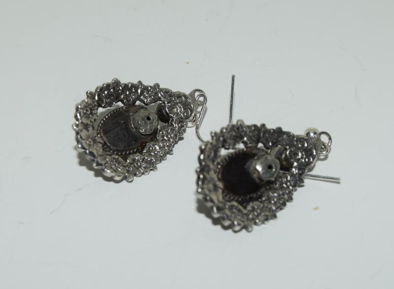 Silver Opal Earrings. (NI008) - Image 3 of 3