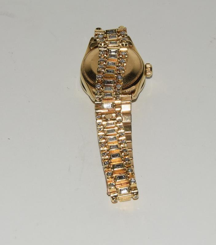 Rolex 18ct Gold Diamond dial, Diamond bracelet Ladies Date/Just wristwatch. - Image 4 of 11