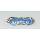 Charles Horner Silver Enamel Art Deco brooch - Chester 1909.