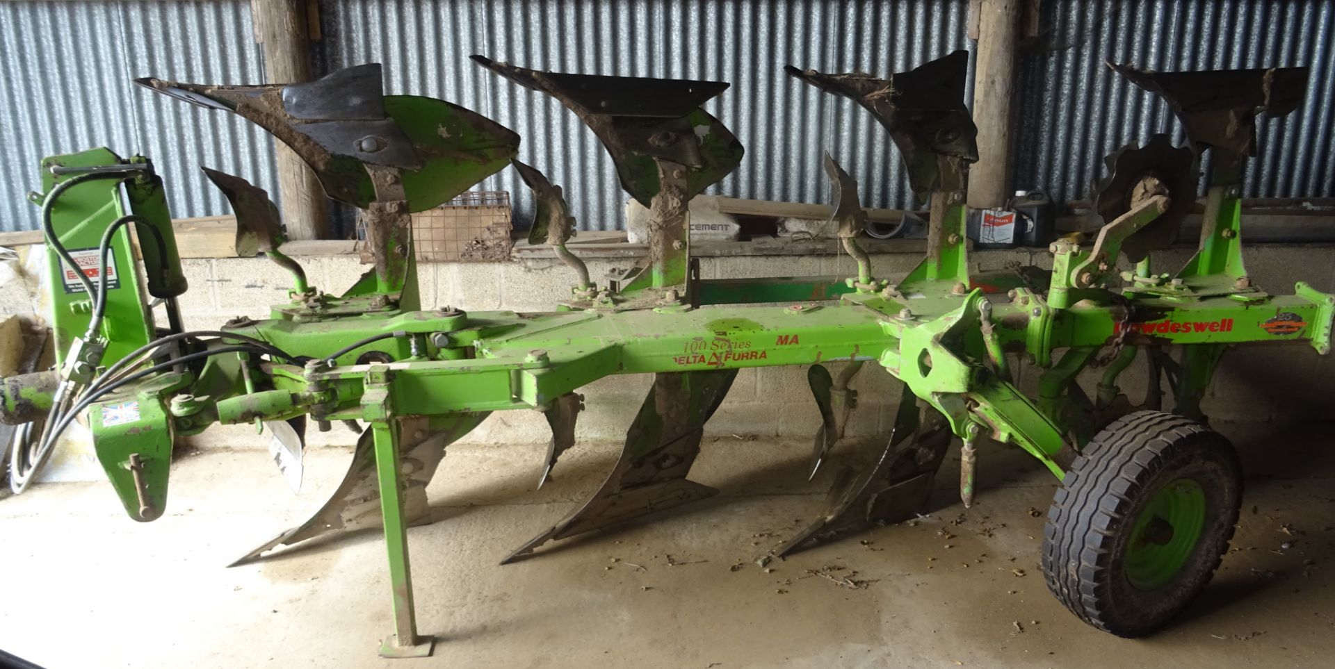 4 FURROW DOWDESWELL PLOUGH, DP100S, 95 MA 36452, PRESS ARM. - Image 2 of 6