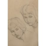 Attributed to Robin Guthrie (British, 1902-1971), Rosalind, study of a girl's head, labelled