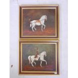 C. Arbuthnot, Lipizzanner horses, a pair of oils on canvas, signed and dated '81, 18" x 22"