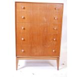 A McIntosh mid century teak tallboy chest of five drawers, 27" x 18", 41" high