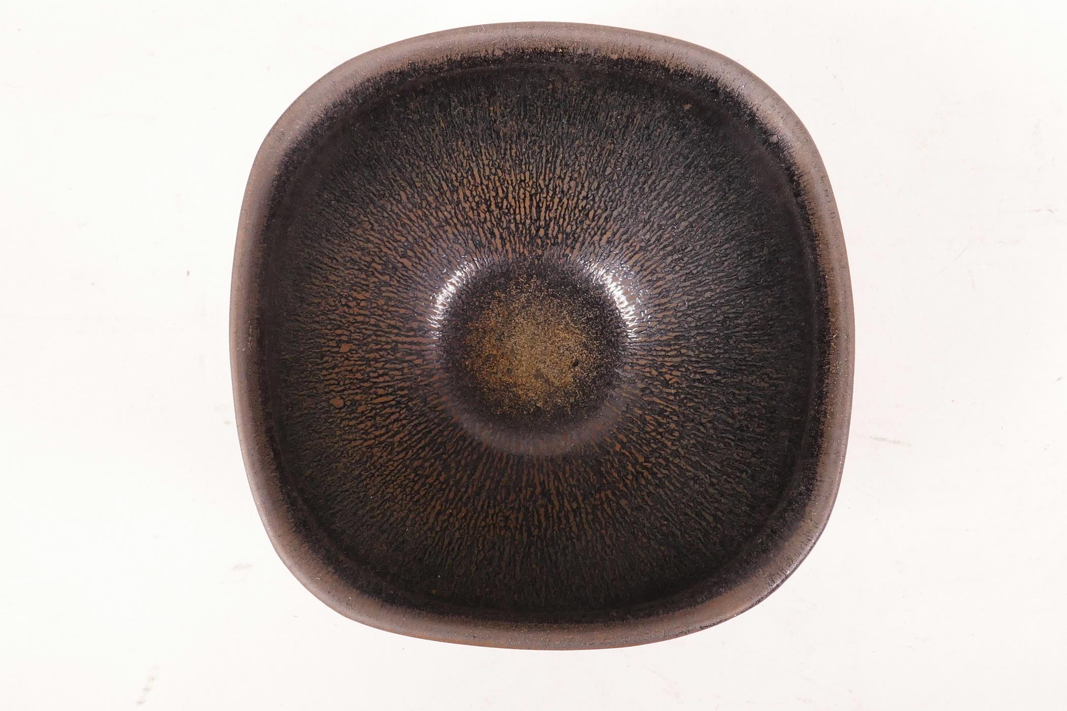 A Chinese Jian kiln rice bowl with a hare's fur glaze 5" diameter - Image 2 of 4