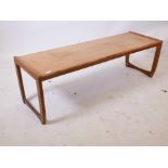 A mid century teak coffee table, possibly G-Plan, 53" x 17", 16½" high