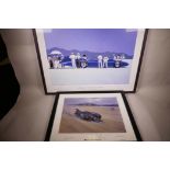 Jack Vettriano, colour print of Sir Donald Campbell's land speed record car 'Bluebird' on the