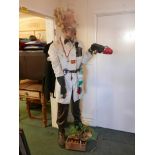 A life size figure of a mad scientist, 78" high