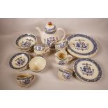 A Johnson Brothers Old Granite 'Hearts and Flowers' 33 piece service comprising six 10" plates,