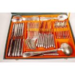 A Continental canteen of good quality silver plated cutlery marked 84G and maker's mark E.B.
