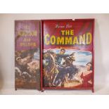 A mid C20th cinema triptych advertising board, 'The Command' starring Guy Madison and Joan Weldon,