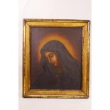 A study of the Madonna in reflective contemplation, dated between 1862-1881, canvas stamped on