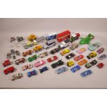 A quantity of assorted die cast model cars, mostly Matchbox
