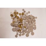 A quantity of British pre-decimal coinage including half crowns, florins, shillings, sixpences and
