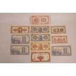 A quantity of Chinese facsimile (replica) banknotes of assorted denominations, 6" x 3½"