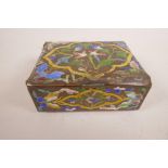 A Chinese enamel box, 4" x 3½"