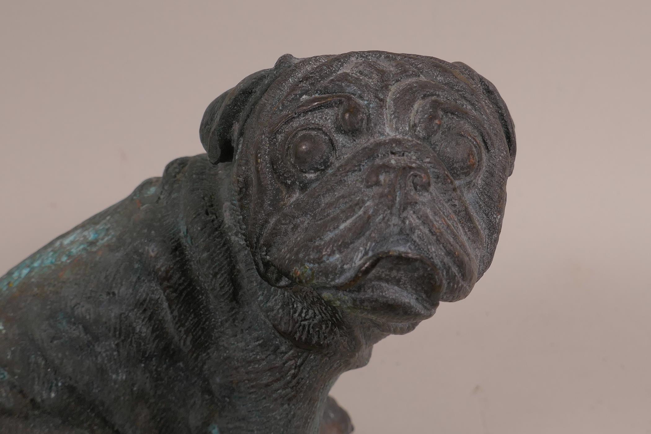 A bronze pug, 5" x 3" - Image 2 of 2