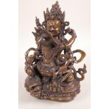 A Sino-Tibetan bronze figurine of coupled deities