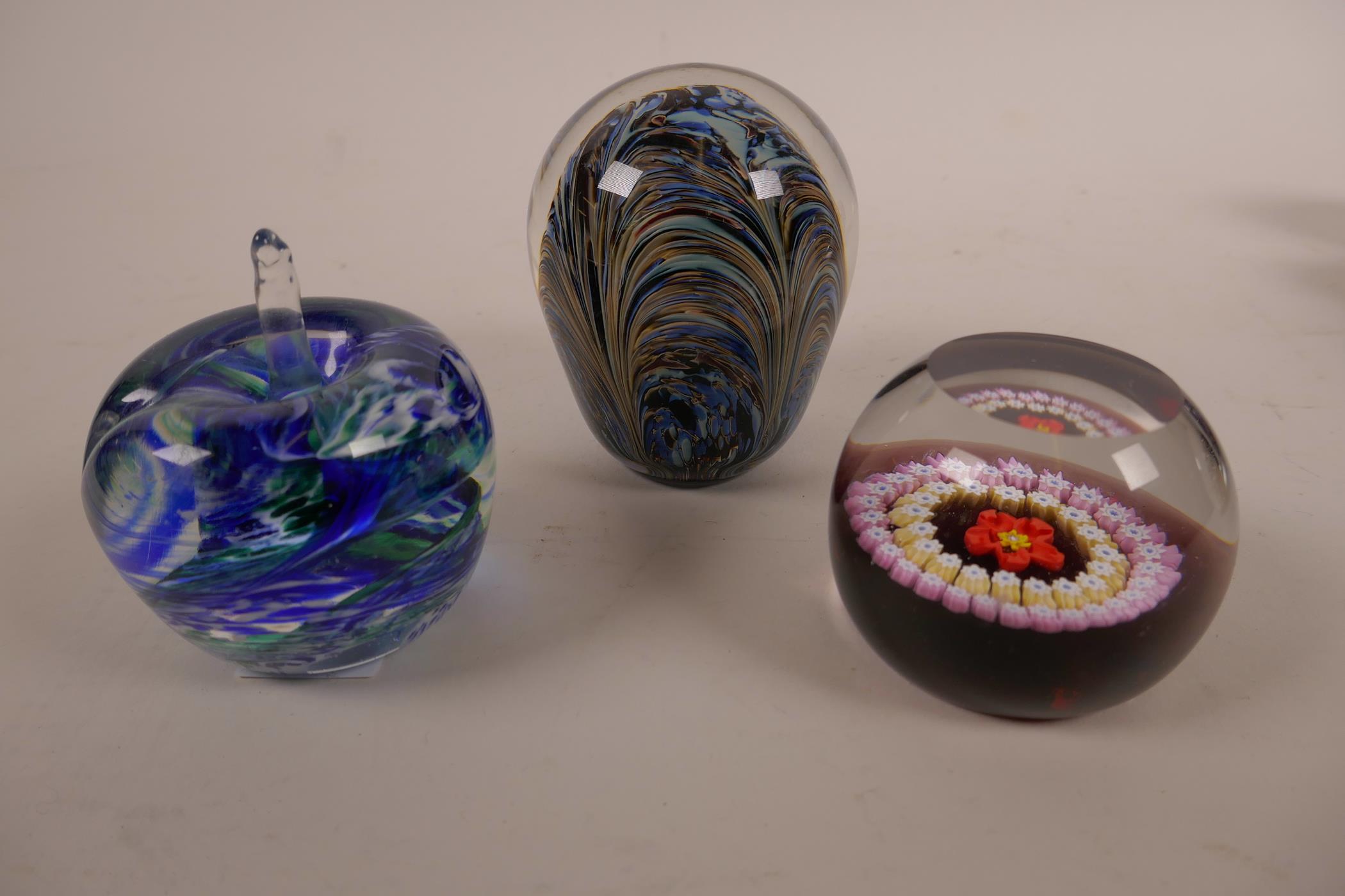 Six paperweights, including Caithness 'Red Rose', 'Avondale Glass', Adrian Sankey and rose quartz, - Image 2 of 6