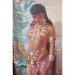 Roilson, exotic bellydancer, signed lower right recto, oil on board, 7" x 5"