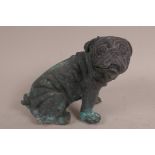 A bronze pug, 5" x 3"