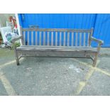 A teak garden bench by 'Geebro', 72" long
