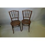 A pair of Fischel bentwood chairs