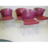 A set of four Spanish Paco Capdell Xuxa chairs designed by Vicente Soto, 30" high