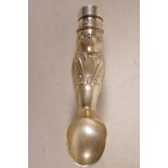 A mid C20th Neiman Marcus silver plated penguin ice cream scoop, model 5805, with screw top for