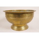 An antique gilt bronze bowl, possibly Chinese, 10½" diameter