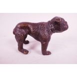 A bronze stylised bulldog, 3½" x 2½