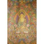 A Sino-Tibetan printed thangka, 30" x 43"