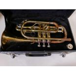 A vintage Erlan cornet in fitted case