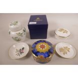 A Royal Worcester porcelain Celestial 'Millenium' pot and cover, stamped to base, in original box, a