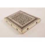 A C19th and C20th Sadeli ware card case, 4" x 3"