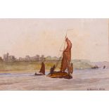 F.J. Browne (British, fl.1884-1894), 'Sailing barge at sea', signed and dtaed 1893 lower right,