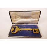 A prestigious 1950s 'Key to the City' of 'Long Beach, California', awarded to an unknown