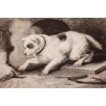 After a painting by Edwin Landseer RA (British, 1802-1873), 'Too Hot to Hold', an engraving by S.