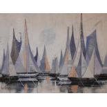 Lee Reynolds, Sailing Boats, oil on canvas, 60" x 40"