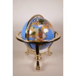 A composition and specimen stone terrestrial globe, 19½" high