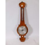 A C19th rosewood banjo barometer. tube A/F, 30" high