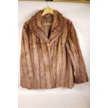 A mink fur jacket by James Smith Furriers of Hanley, Staffordshire, size 14