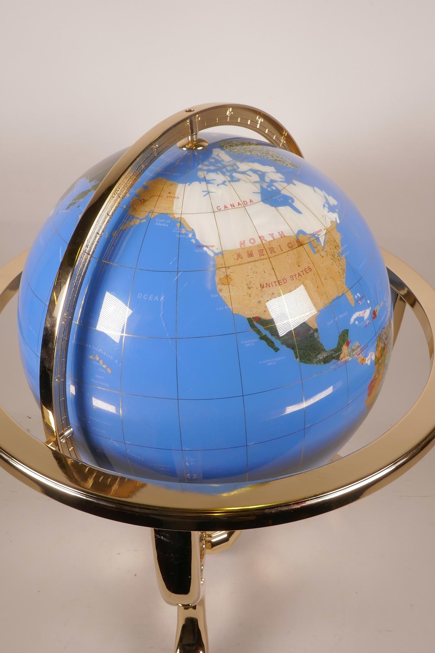 A composition and specimen stone terrestrial globe, 19½" high - Image 4 of 6